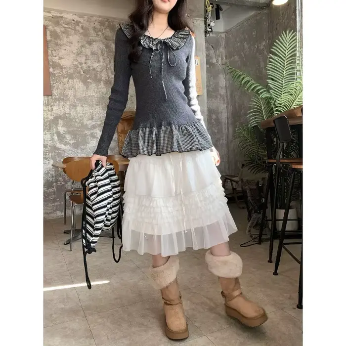Jupe en maille française pour femme