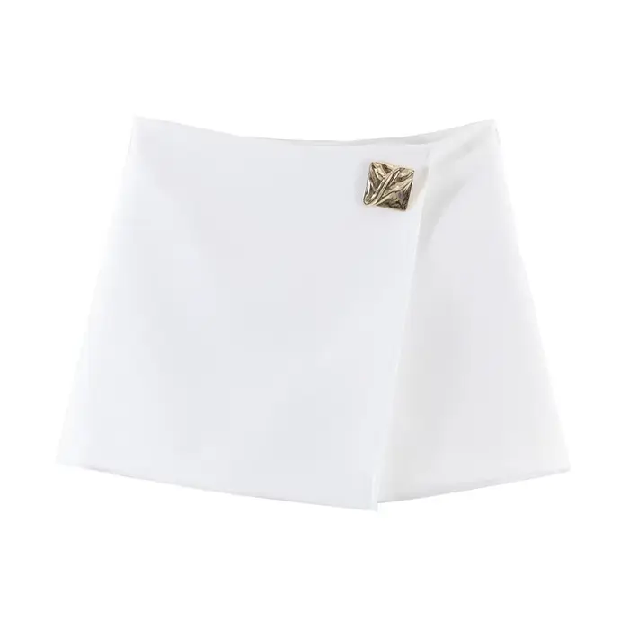 Jupe-short asymétrique décontractée et tendance pour femme, nouveau style 2026, en tissu polyester,