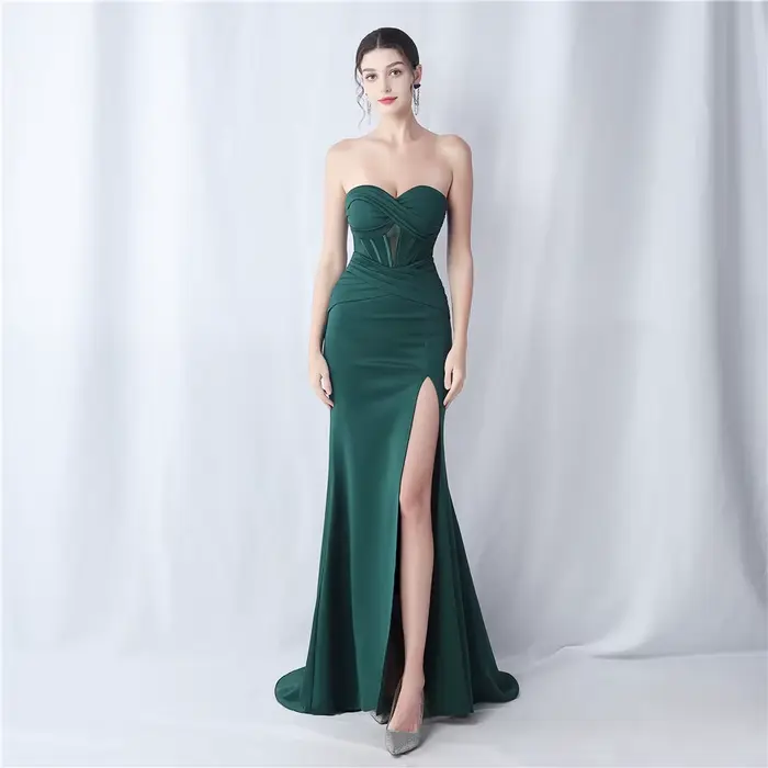 Robe de Soirée de Forme Sirène en Satin pour Femme
