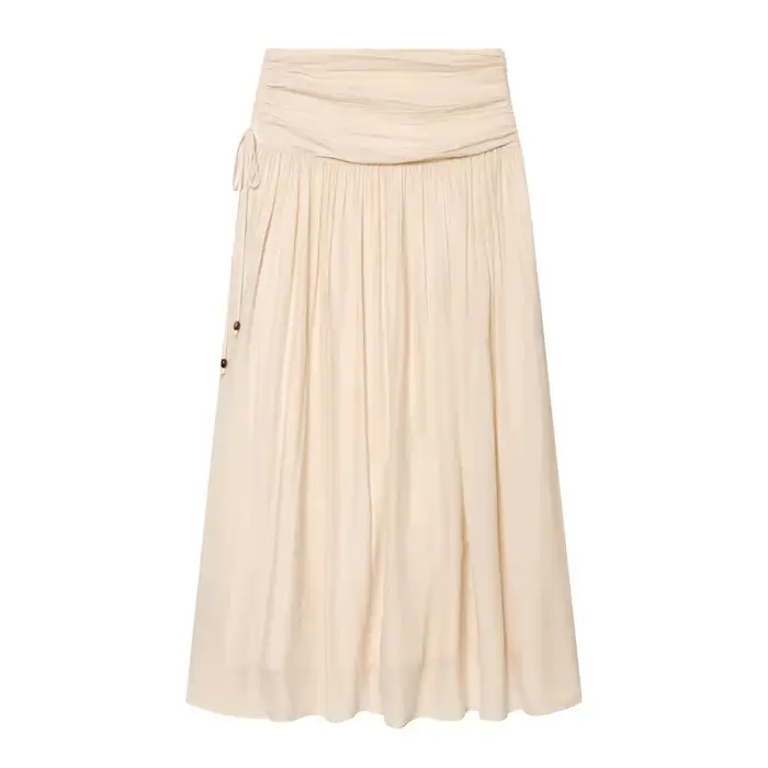 Ensemble Silhouette Large Été 2026 avec Détails Bordés en Bois 1334190 Jupe et 1334196 Ensemble Tenu