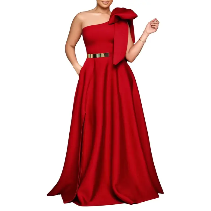 Robe longue élégante à la mode en forme d'arc
