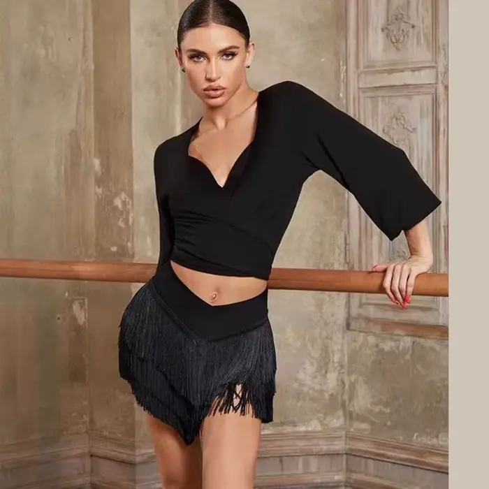 Femmes jupe de danse latine adulte femme Tango Cha Cha