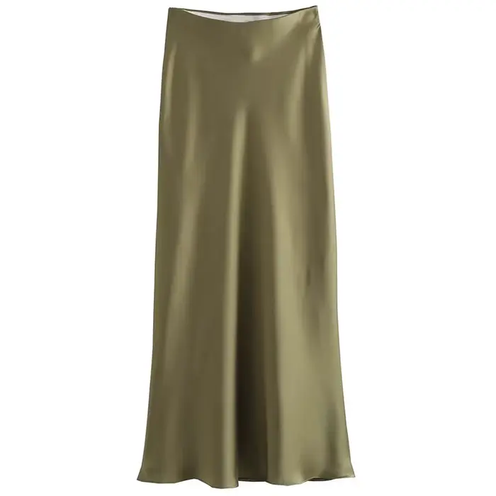 HH femmes mode jupes nouveau solide Satin soie Texture jupe serrée femme plage Style Chic et élégant
